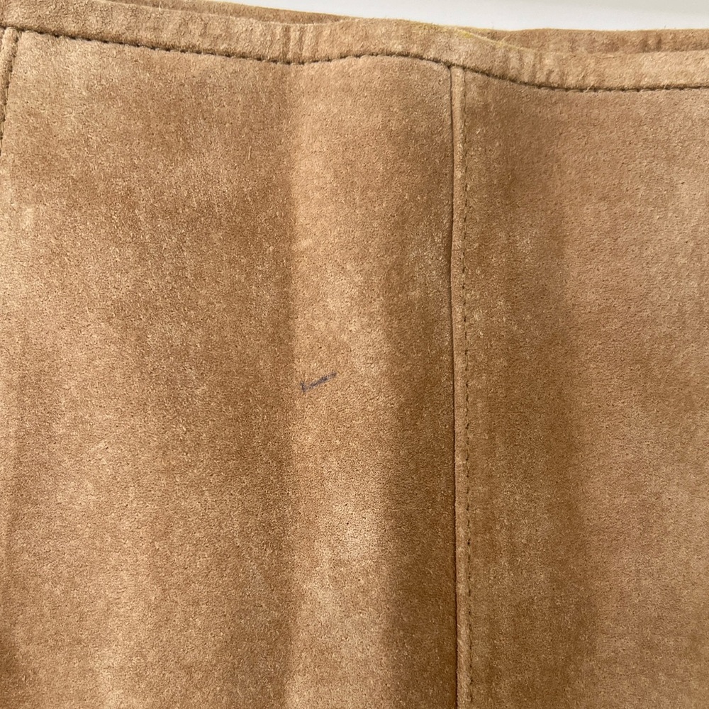 Ann Taylor Petites 100% Leather Skirt Tan Camel Size 2P - Picture 2 of 10